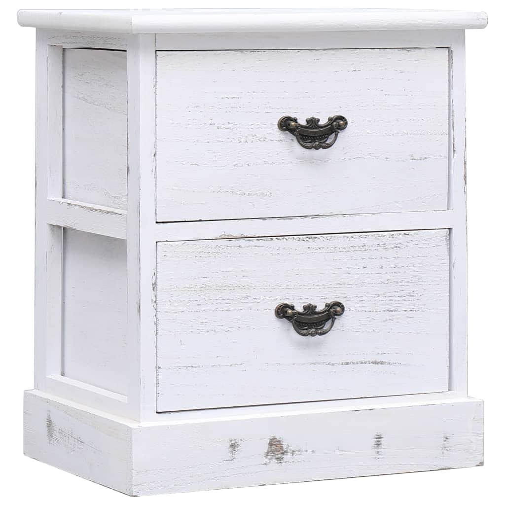 2 pcsBedside Cabinets White