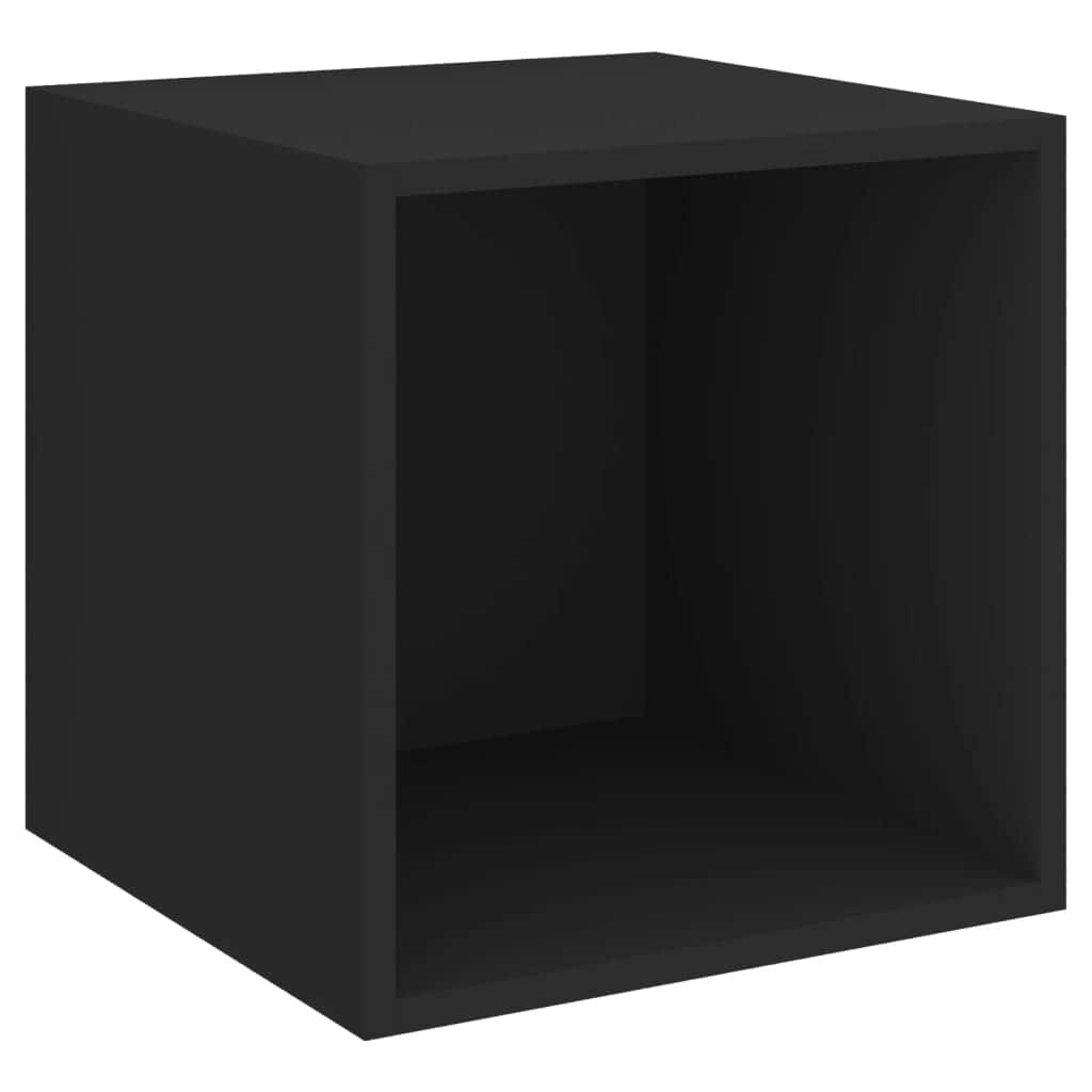 2 Piece TV Cabinet Set Black Engineered Wood