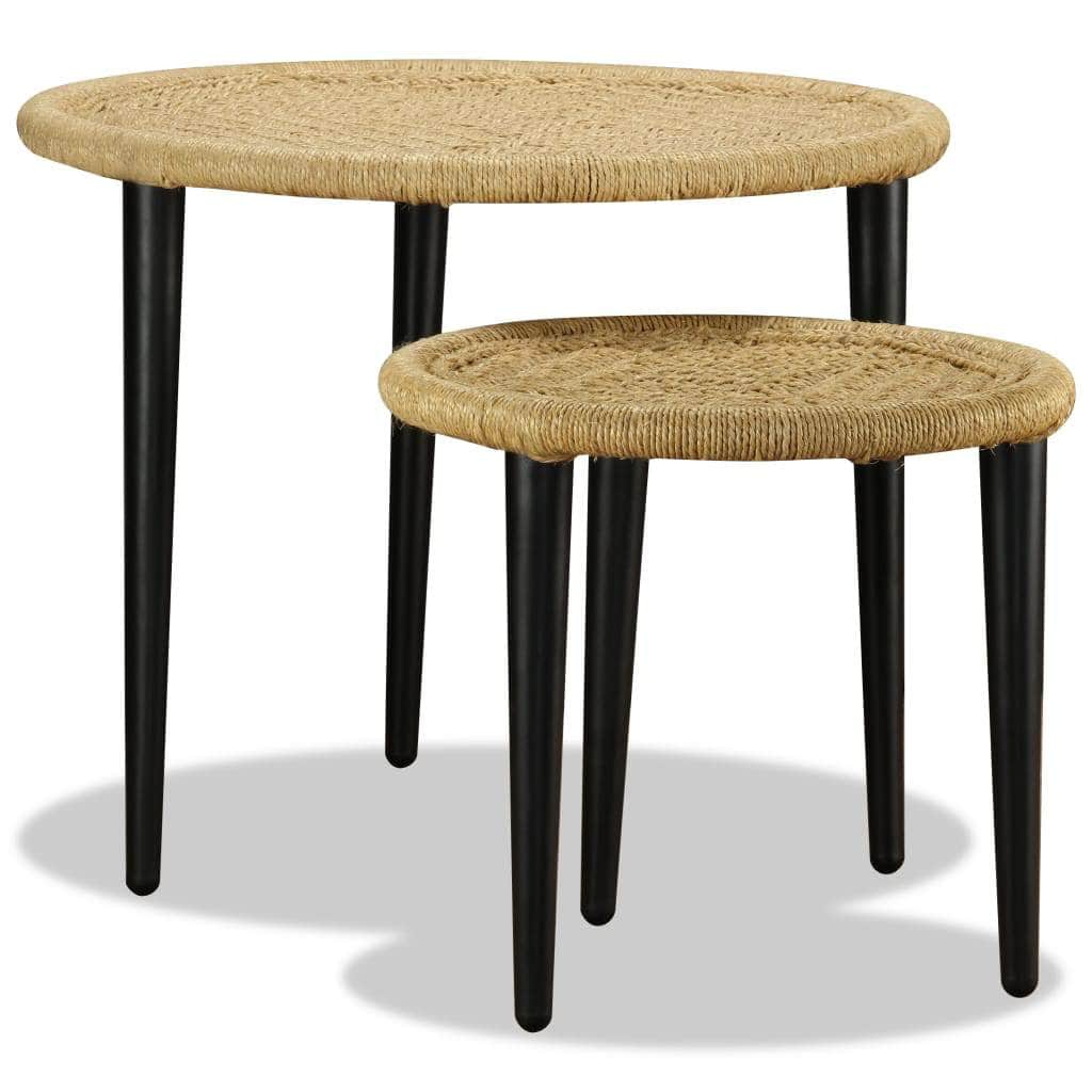 2 Pieces Coffee Table Natural Jute
