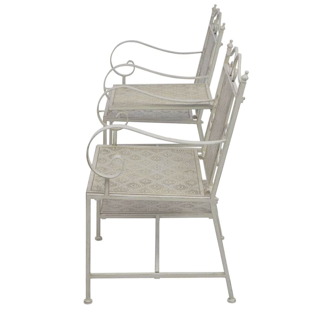 2 Seater Garden Bench 161 cm Steel Grey