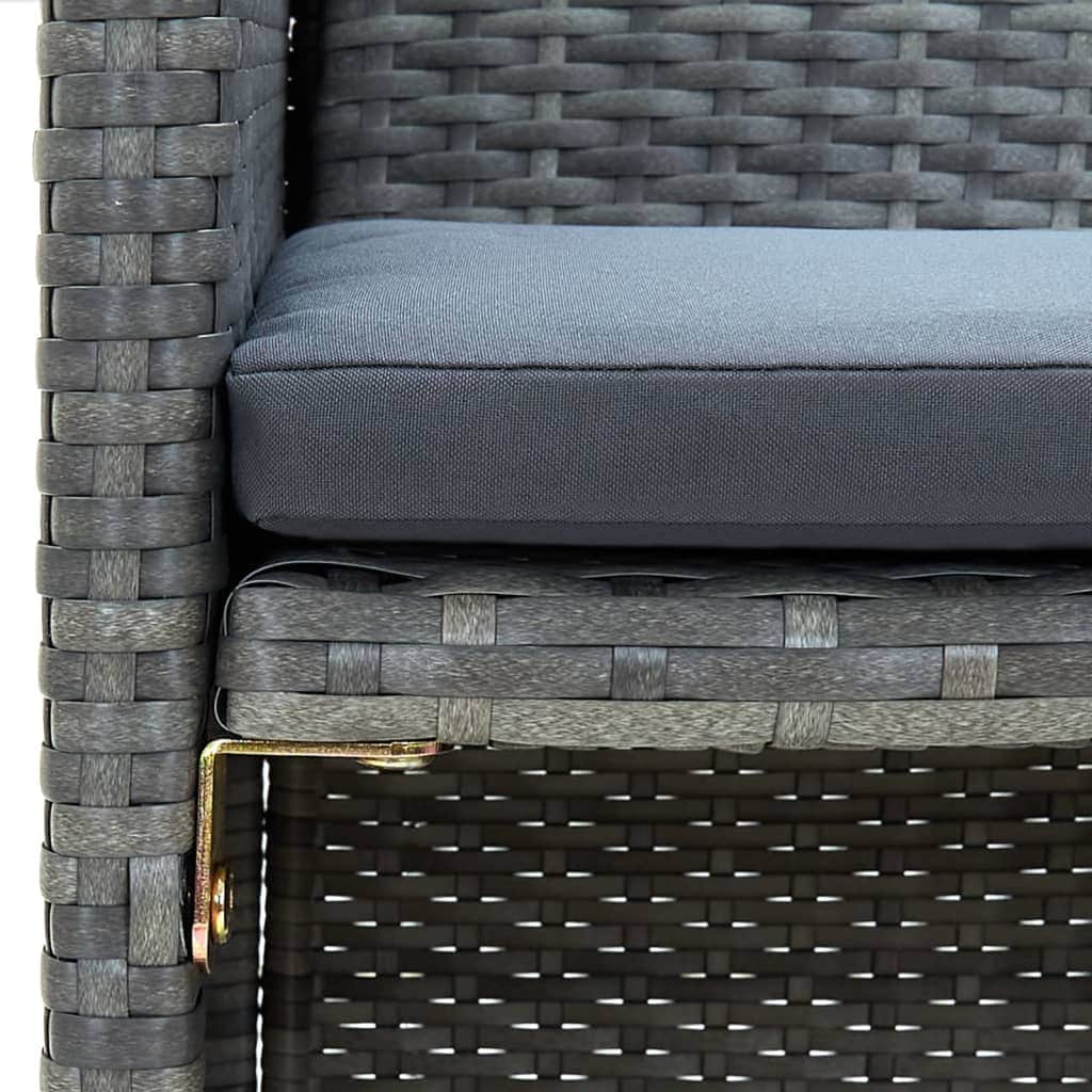 2 Seater Garden Sofa with Cushions Grey Poly Rattan - Simple deals