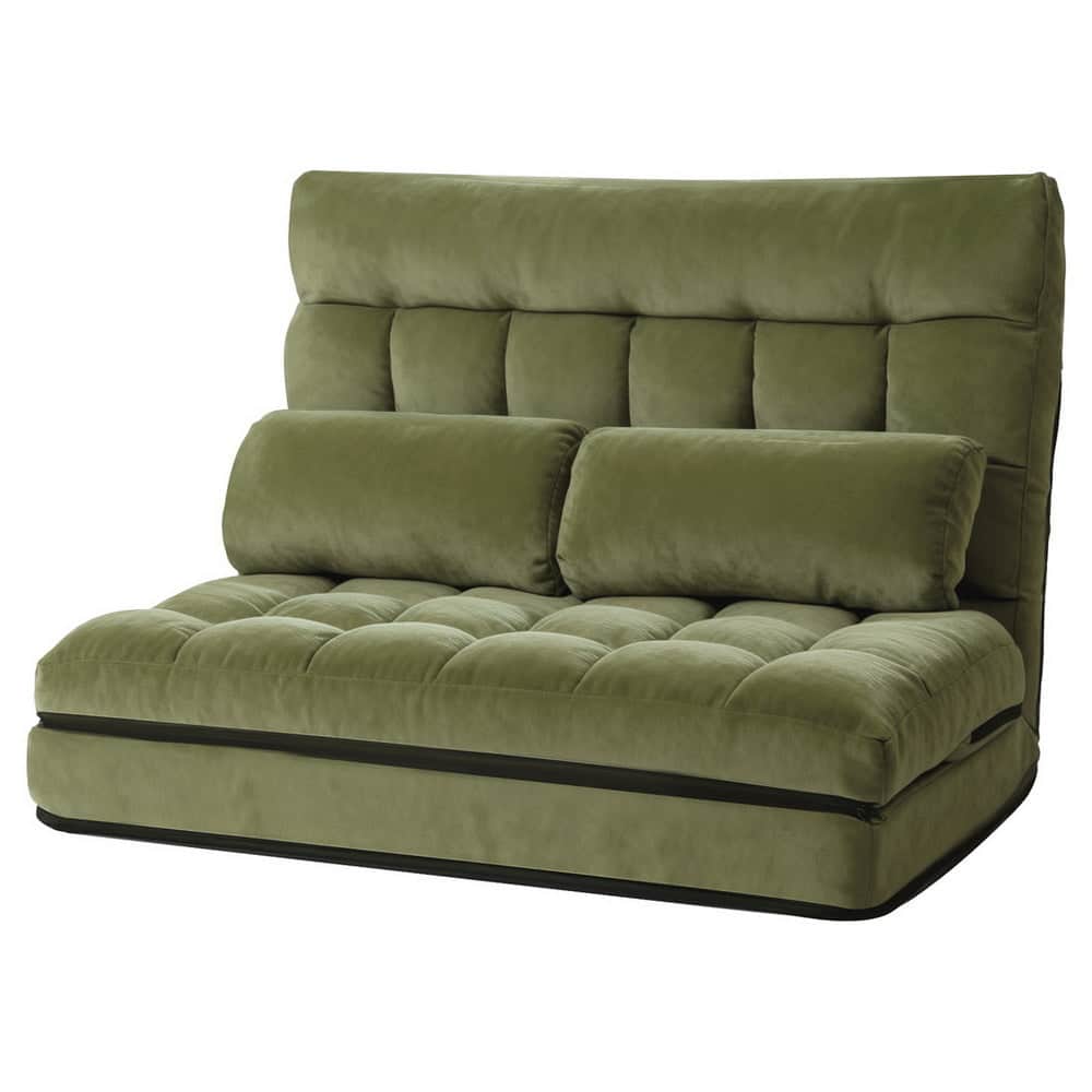 2-Seater Lounge Sofa Bed Green Fabric Modern Comfortable Living Room Chair