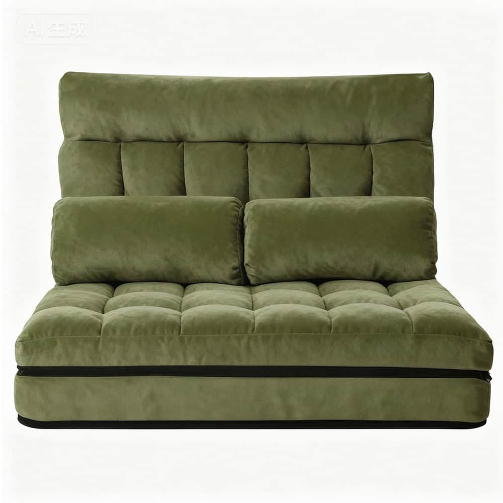 2-Seater Lounge Sofa Bed Green Fabric Modern Comfortable Living Room Chair