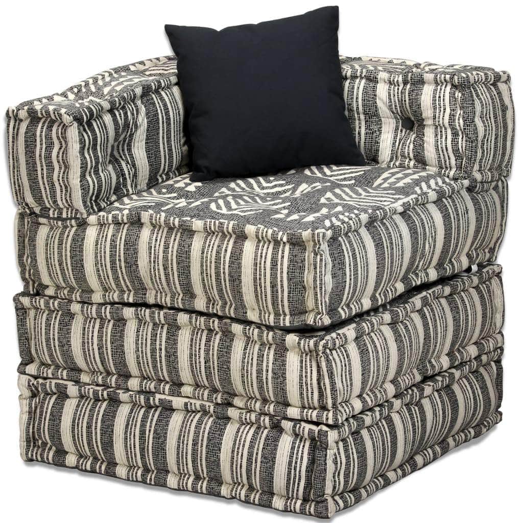 2-Seater Modular Sofa Bed Fabric Stripe
