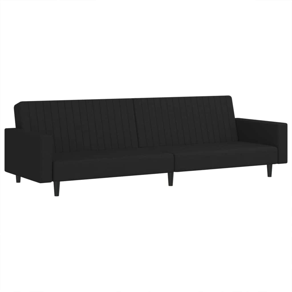 2-Seater Sofa Bed Black-Velvet