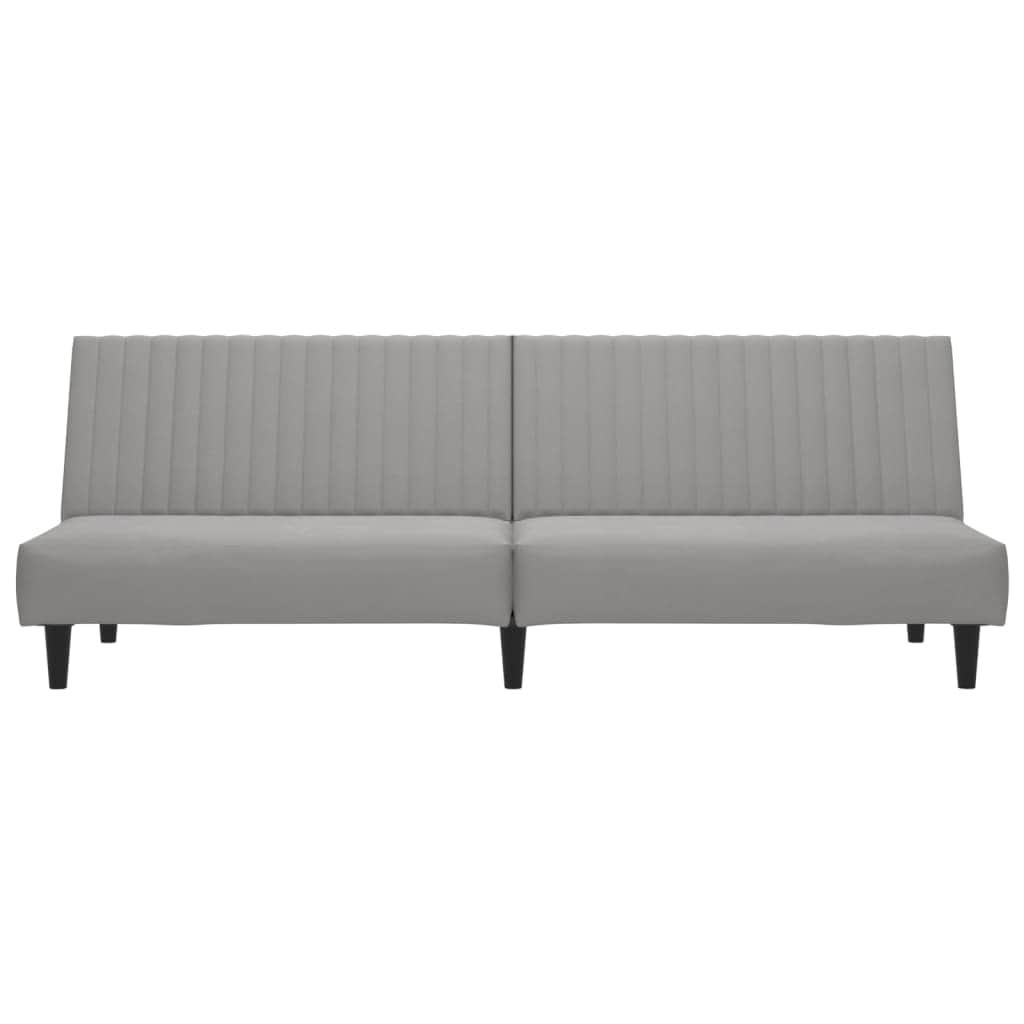 2-Seater Sofa Bed Light Grey-Velvet