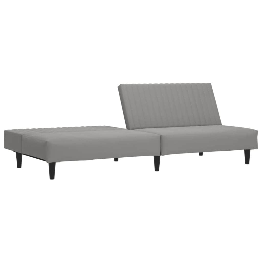 2-Seater Sofa Bed Light Grey-Velvet