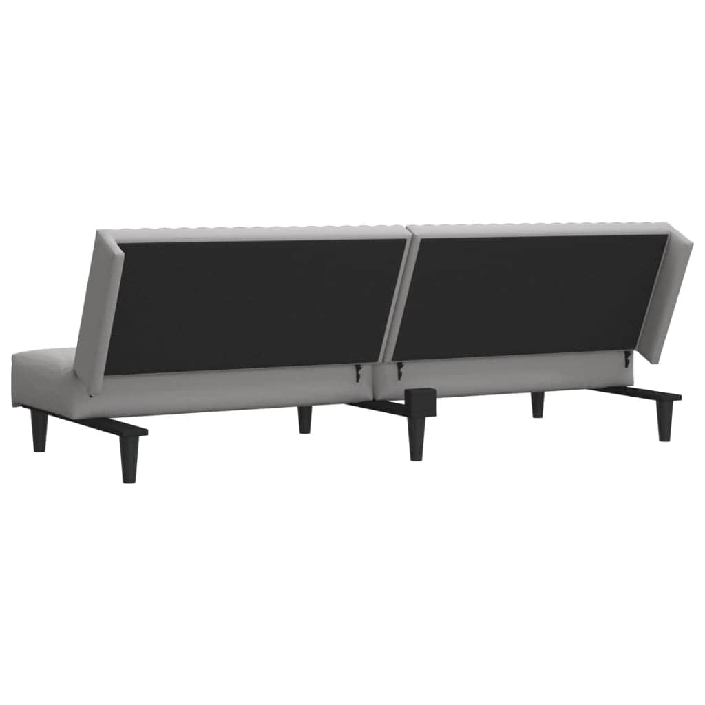 2-Seater Sofa Bed Light Grey-Velvet