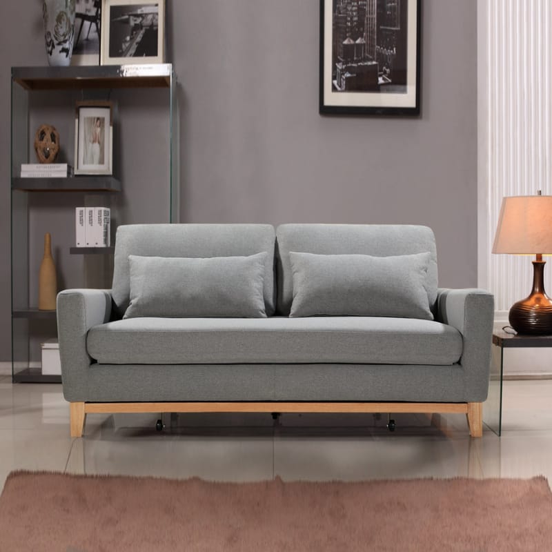 2 Seater Pull-Out Sofa Bed Grey Celadon/Taupe - 2 Seater