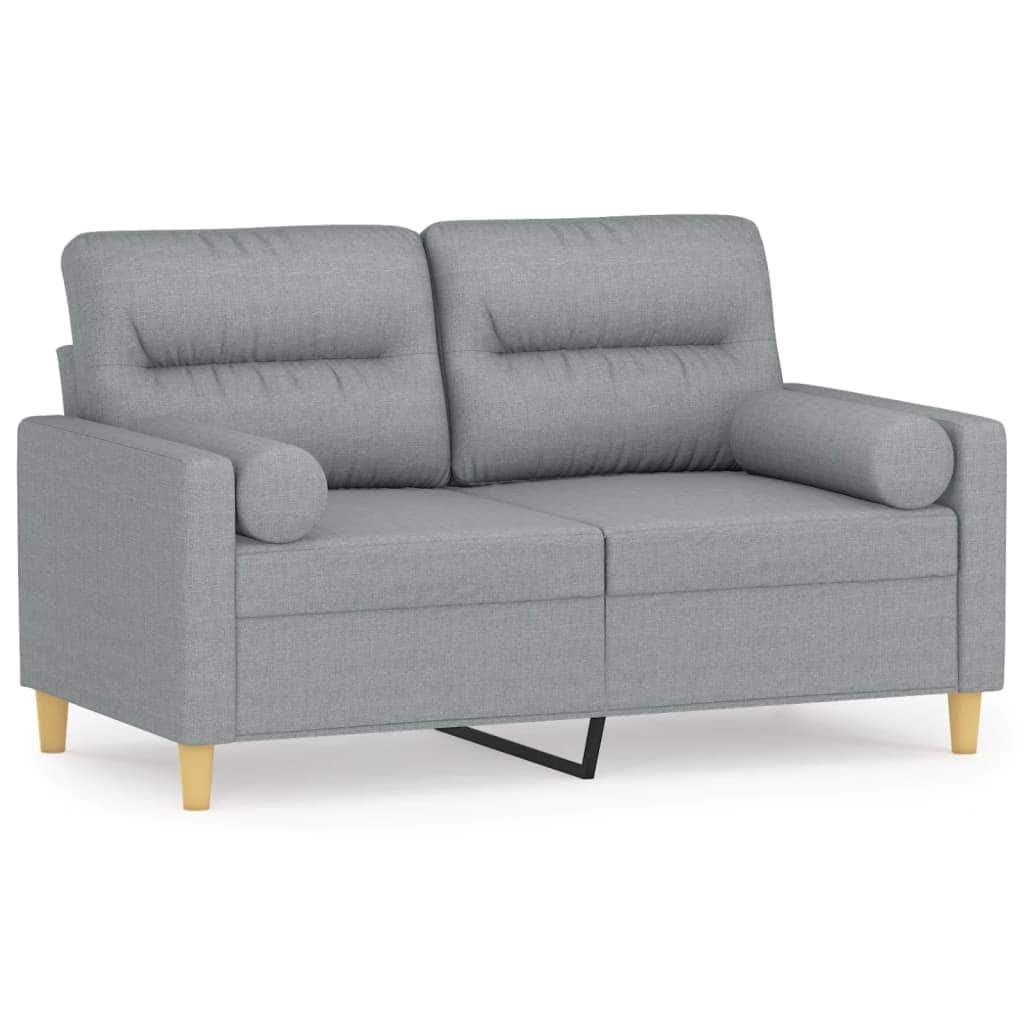 2-Seater Sofa with Throw Pillows fabric