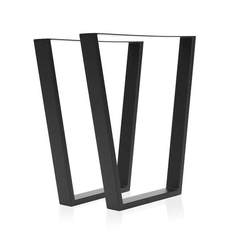 2 Set 65 X 40 X 71Cm Black Coffee Dining Table Legs Bench Trapezium Diy Steel Metal