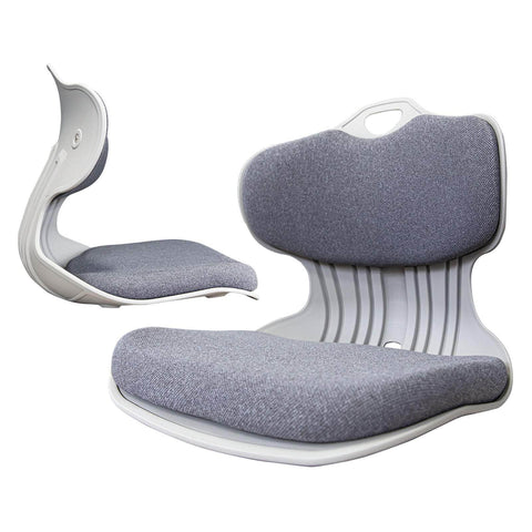 2 Set Grey Slender Chair Posture Correction Seat Floor Lounge Stackable