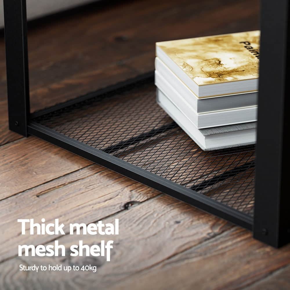 2-Tier Coffee Table Rustic Brown 104CM Modern Living Room Furniture