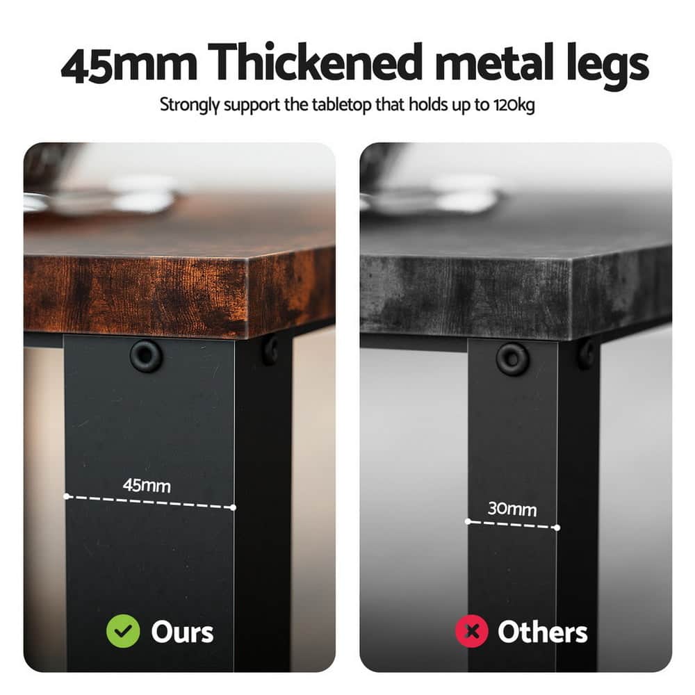 2-Tier Coffee Table Rustic Brown 104CM Modern Living Room Furniture