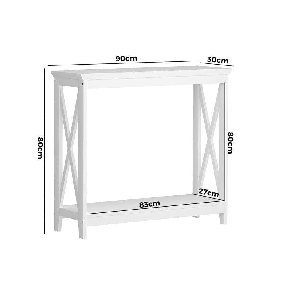 2-Tier Console Table X-Design Wooden White