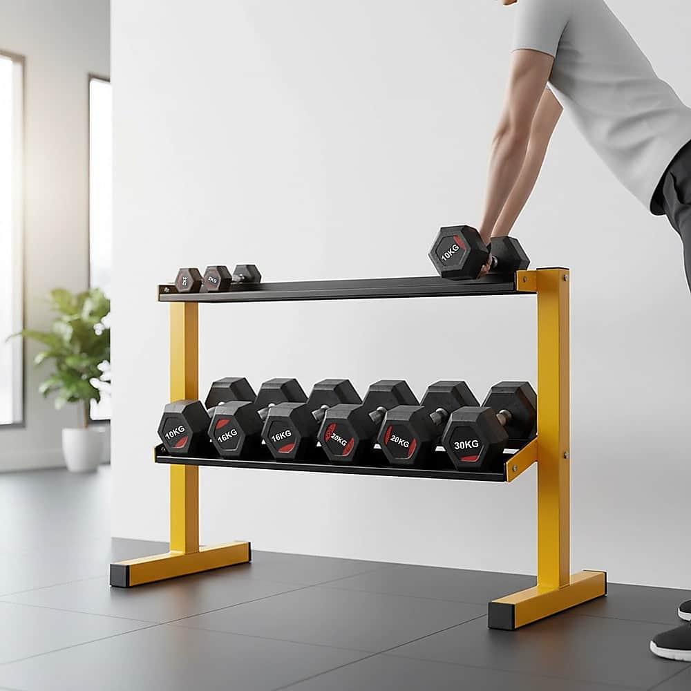 2 Tier Dumbbell Weights Storage Rack