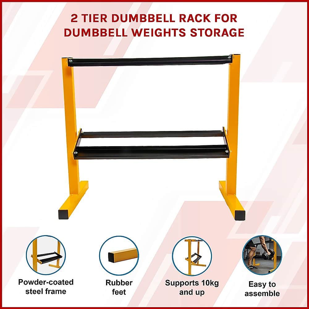 2 Tier Dumbbell Weights Storage Rack