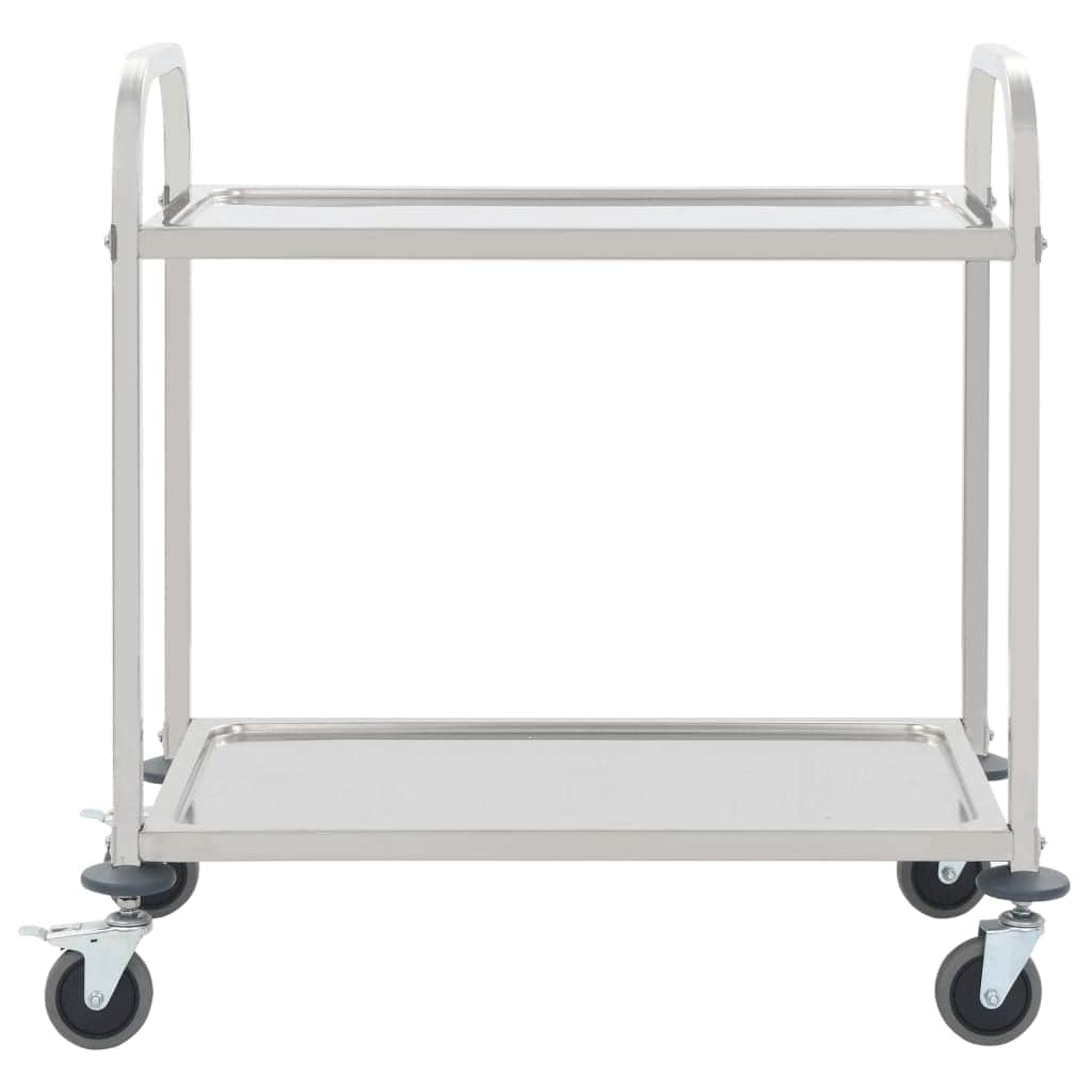 2-Tier Kitchen Trolley Stainless Steel