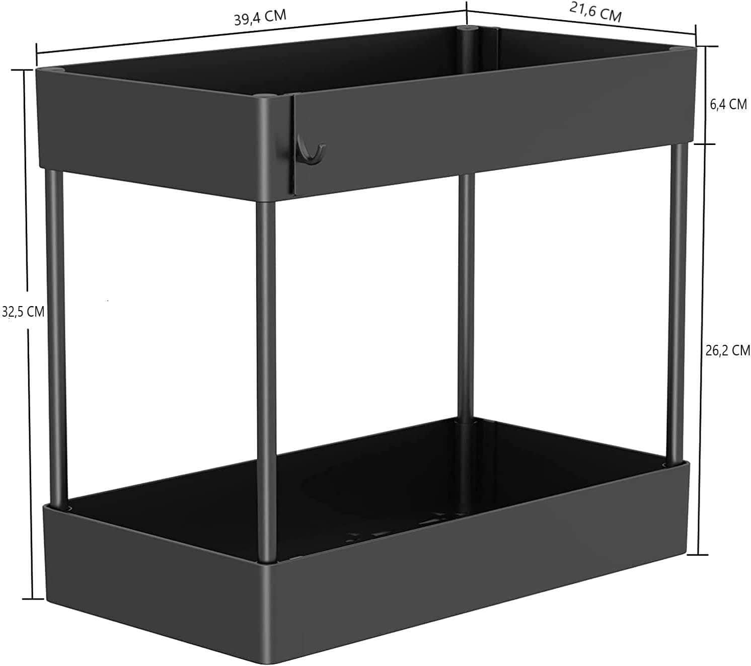 2 Tier Multi-Purpose Under Sink Organizer Shelf Storage Rack