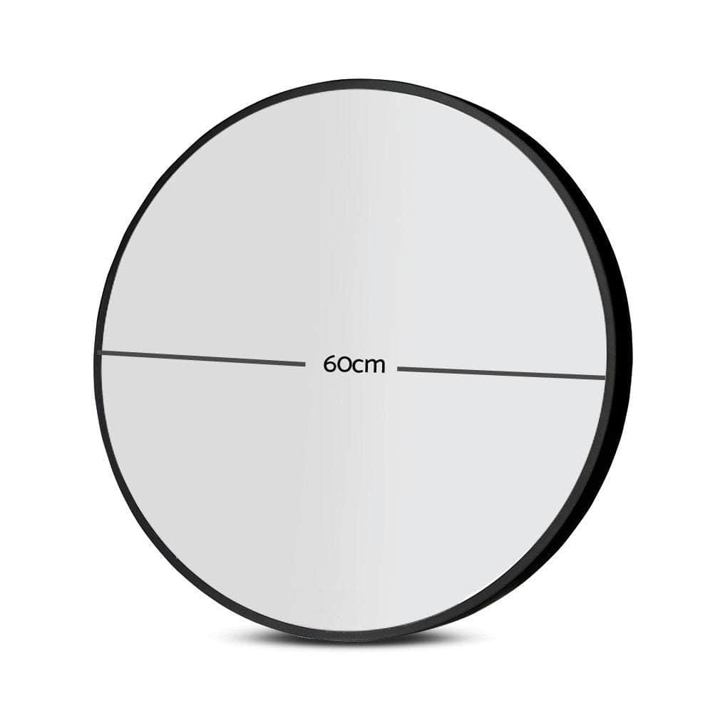 2 Wall Mirror Makeup Home Decor Framed Mirrors Round Black