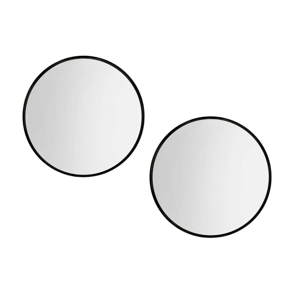 2 Wall Mirror Makeup Home Decor Framed Mirrors Round Black