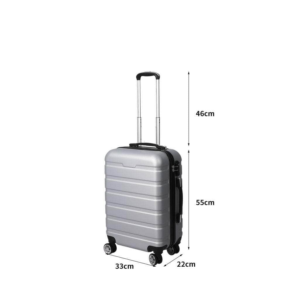 20" Carry On Luggage Case Silver 20 inch