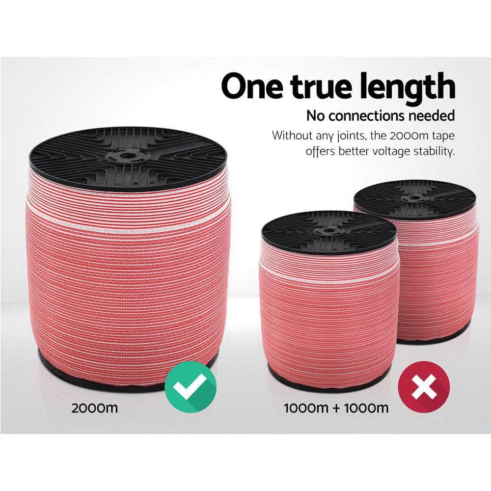 2000M Electric Fence Wire Tape Poly Stainless Steel Temporary Fencing Kit