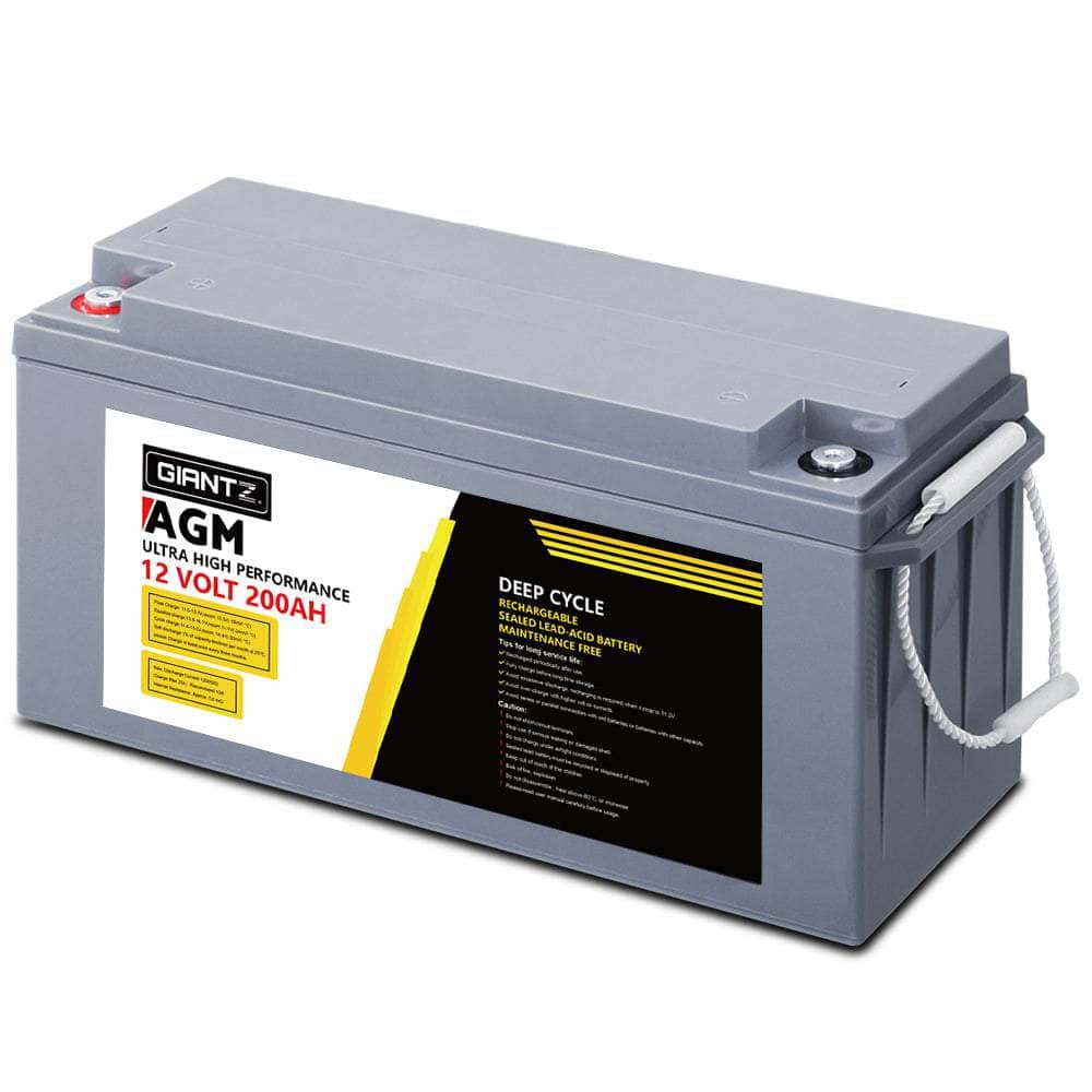 200Ah Deep Cycle Battery 12V AGM Marine Sealed Power Portable Box Solar Caravan Camping