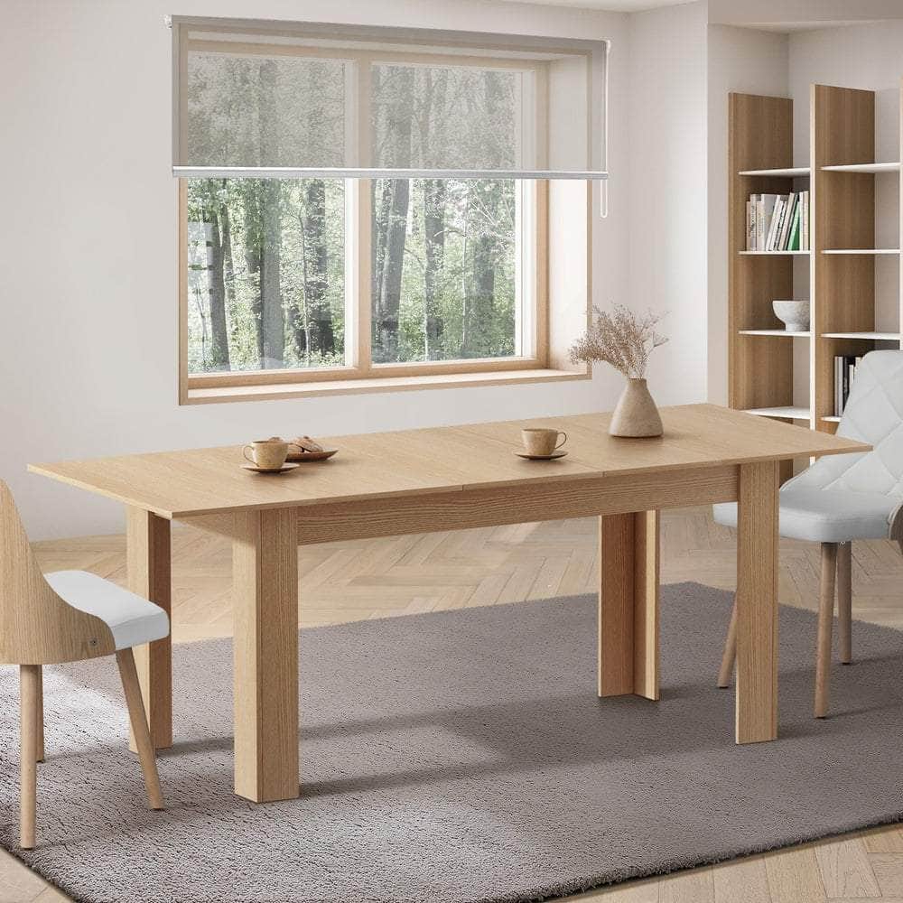 200cm Extendable Dining Table Cafe Natural/White