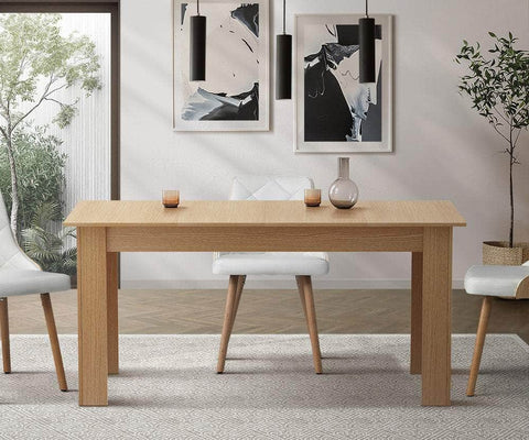 200cm Extendable Dining Table Cafe Natural/White