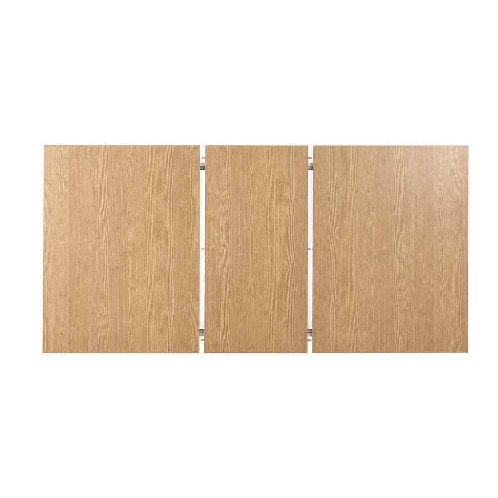 200cm Extendable Dining Table with 6x Dining Chairs PU Leather Natural