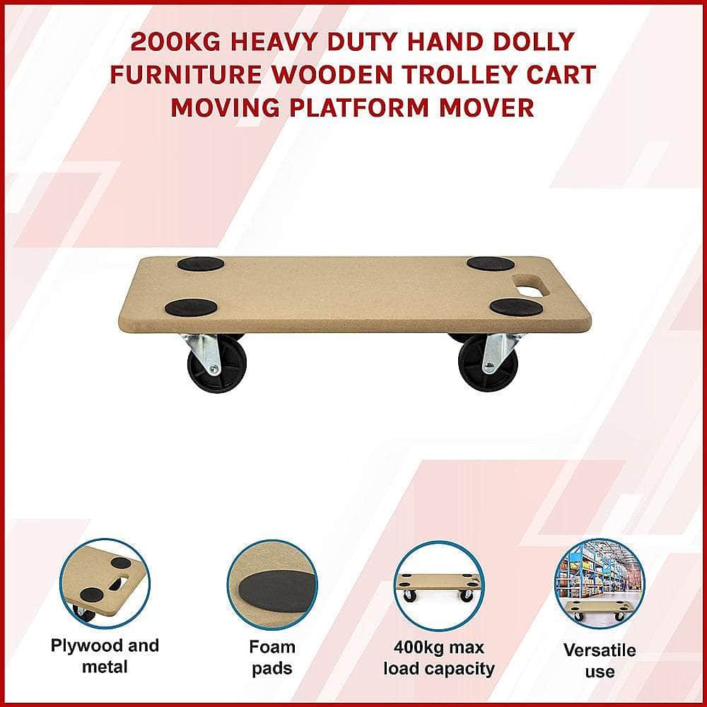 200Kg Heavy Duty Hand Dolly Furniture Trolley Cart Mover