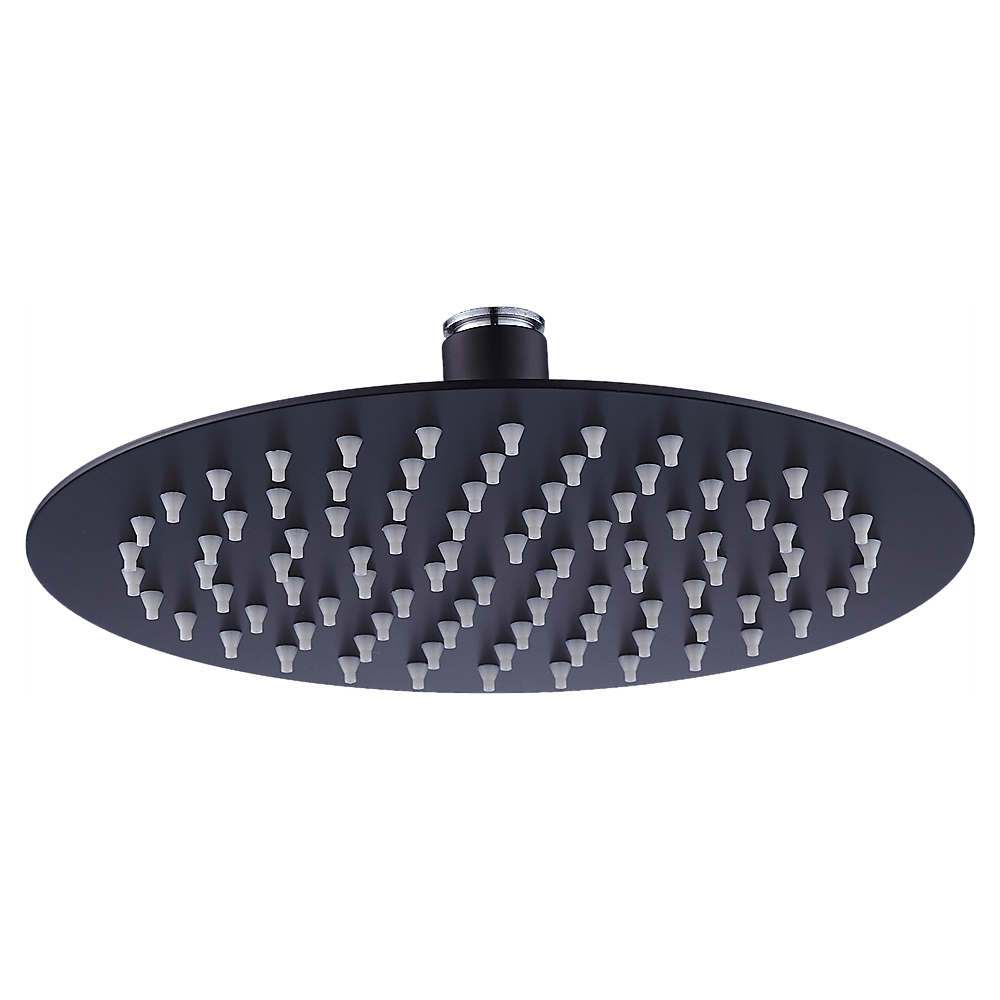 200Mm Shower Head Round 304Ss Electroplated Matte Black Finish