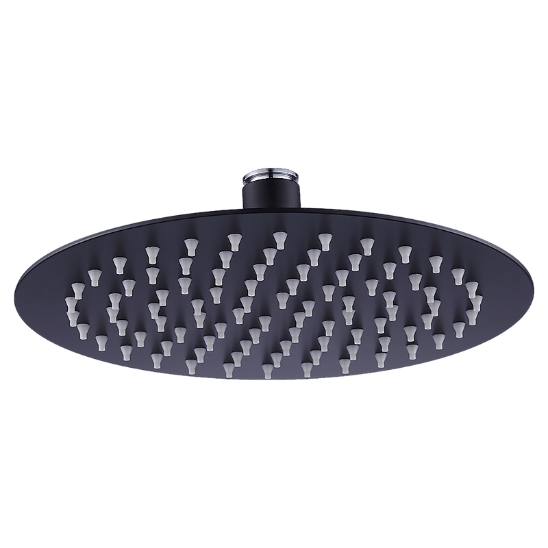 200Mm Shower Head Round 304Ss Electroplated Matte Black Finish