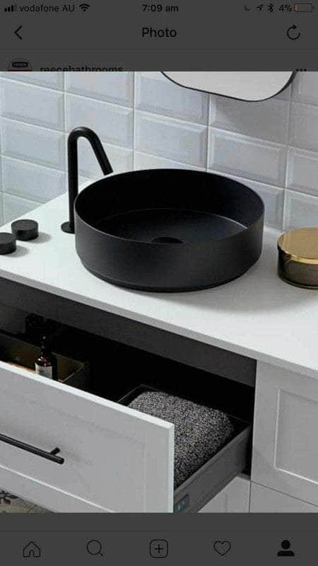 2023 Matte Black Round Porcelain Sink