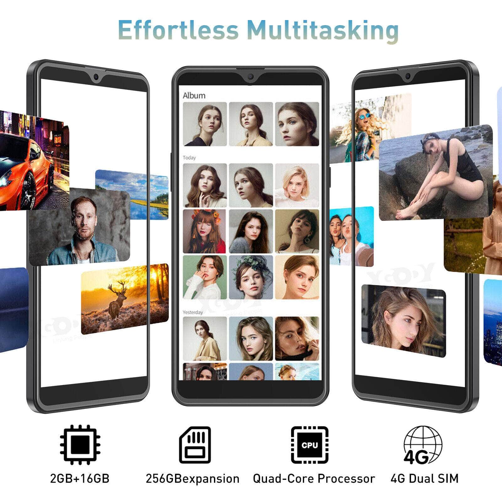 2024 New Factory Unlocked Smartphone Android Mobile Phone Dual SIM 4 Core 6.0 In