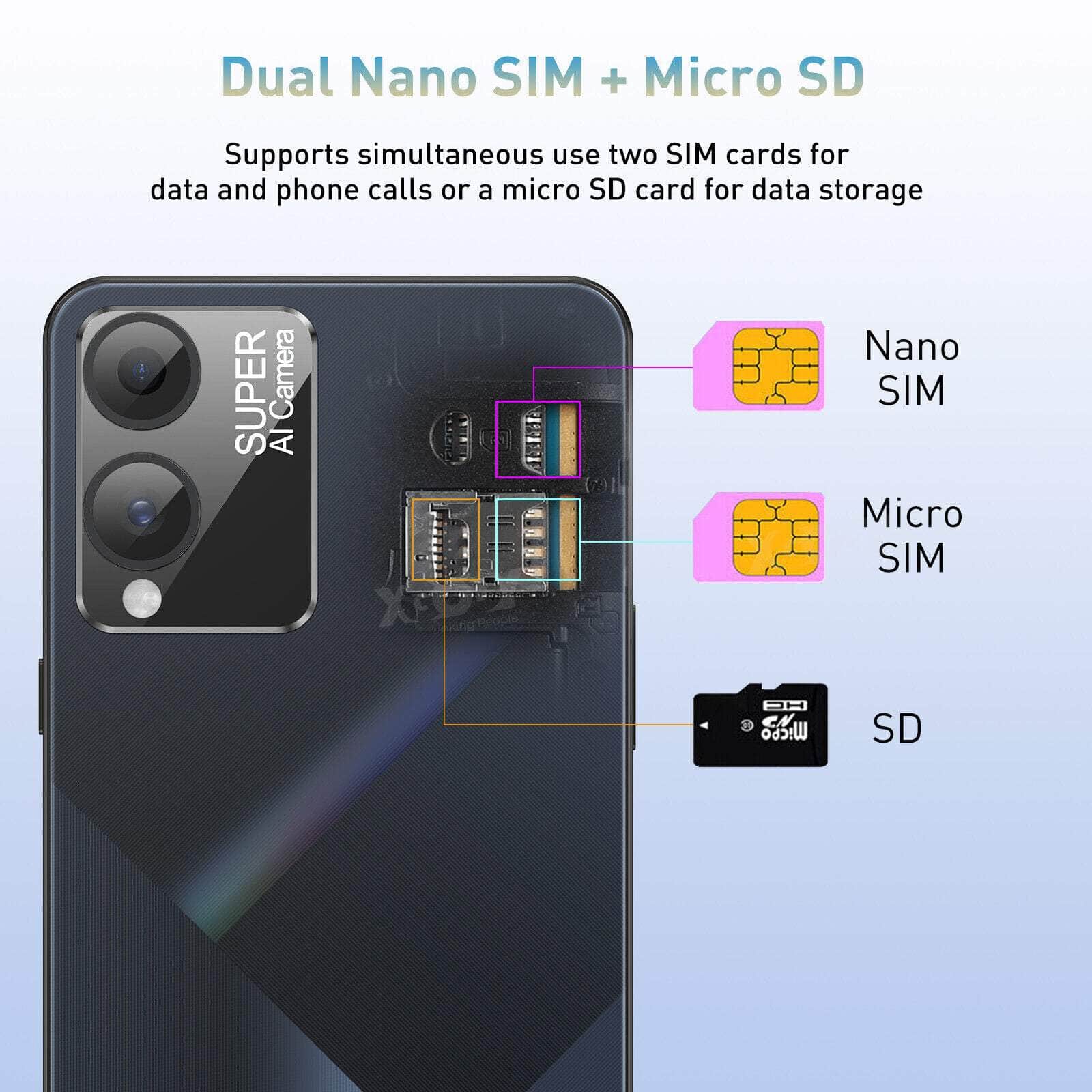 2024 New Factory Unlocked Smartphone Android Mobile Phone Dual SIM 4 Core 6.0 In