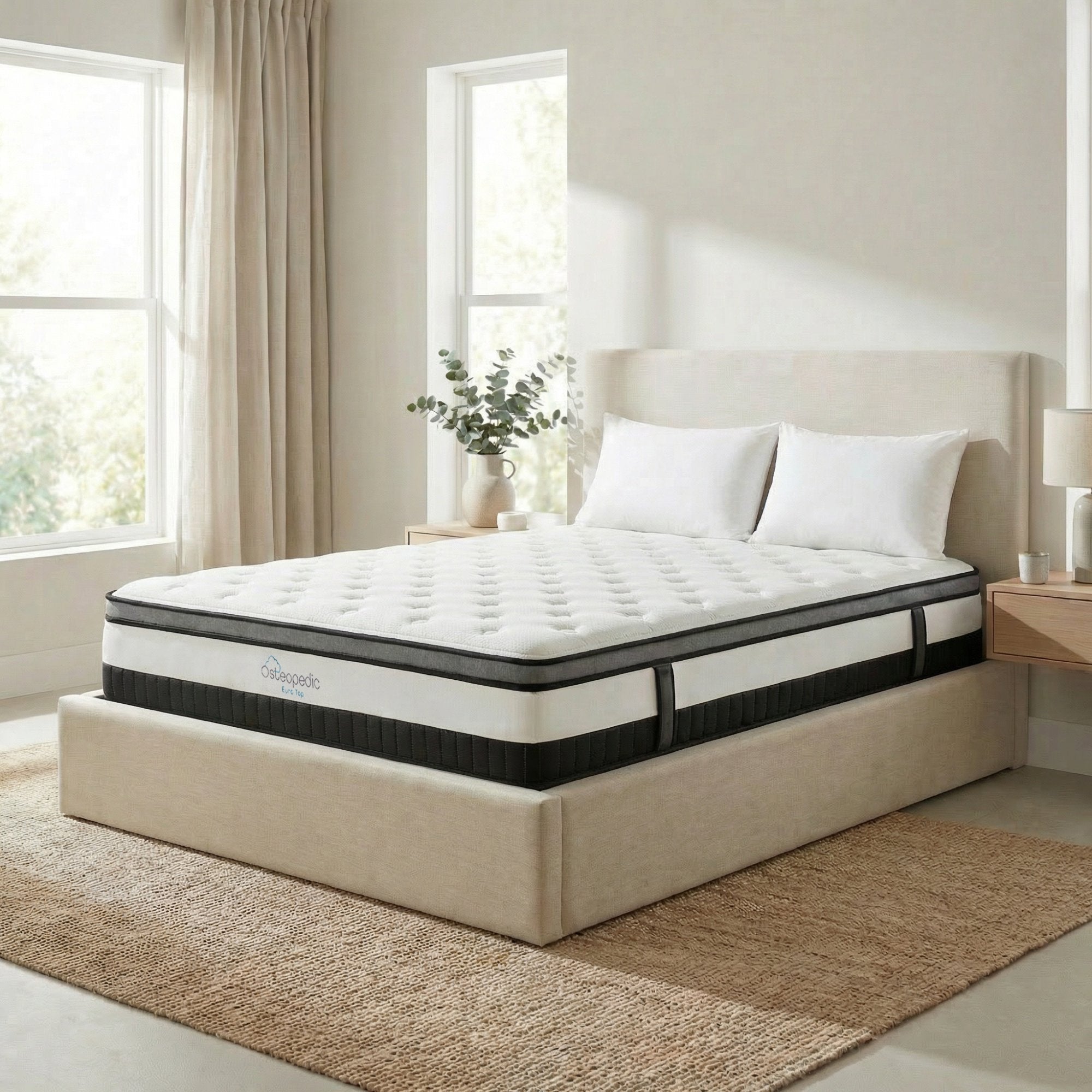 Euro Top Pocket Spring Mattress Double 5 Zone Memory Foam Medium Firm Bed