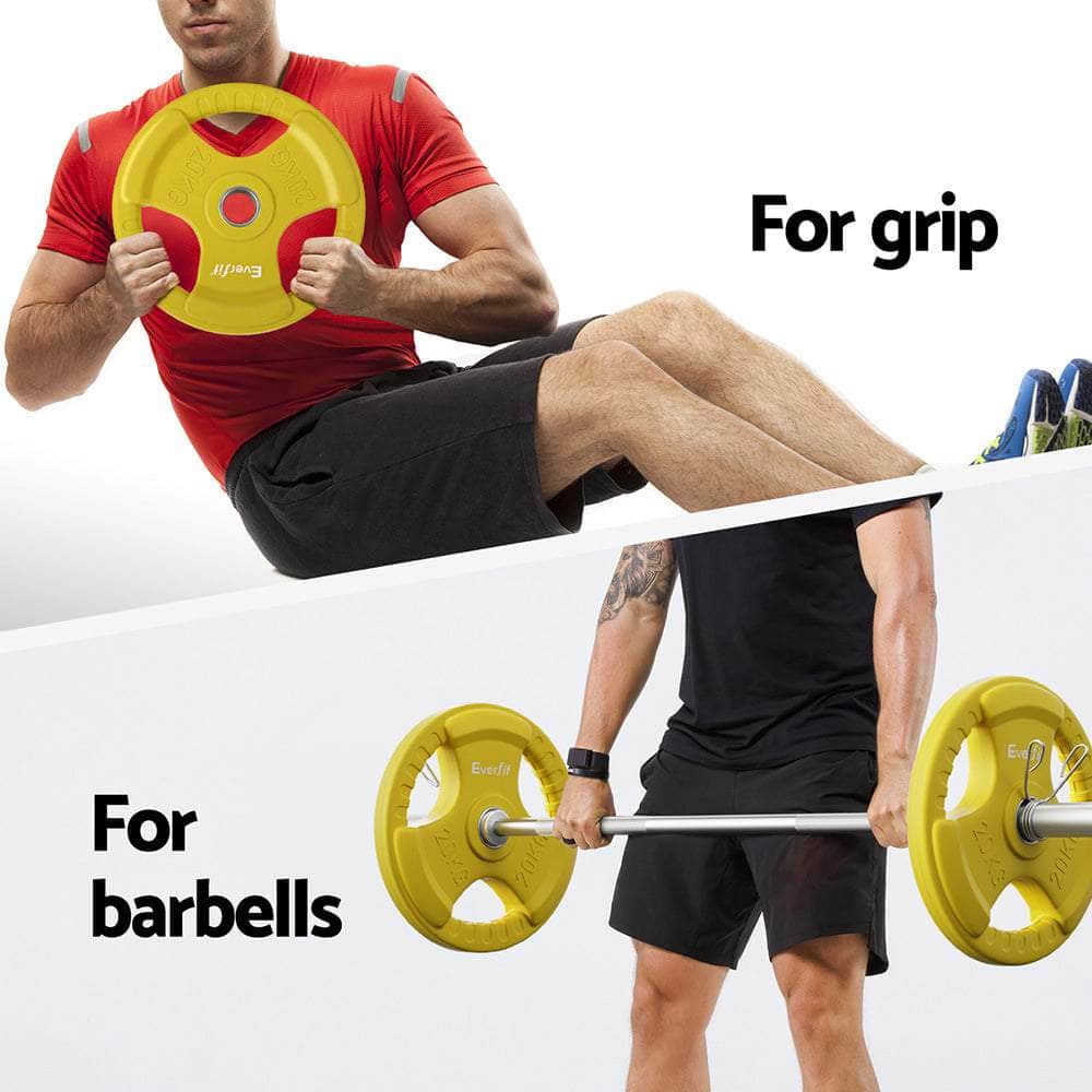 20kg Weight Plates - Standard Dumbbell Barbell Yellow