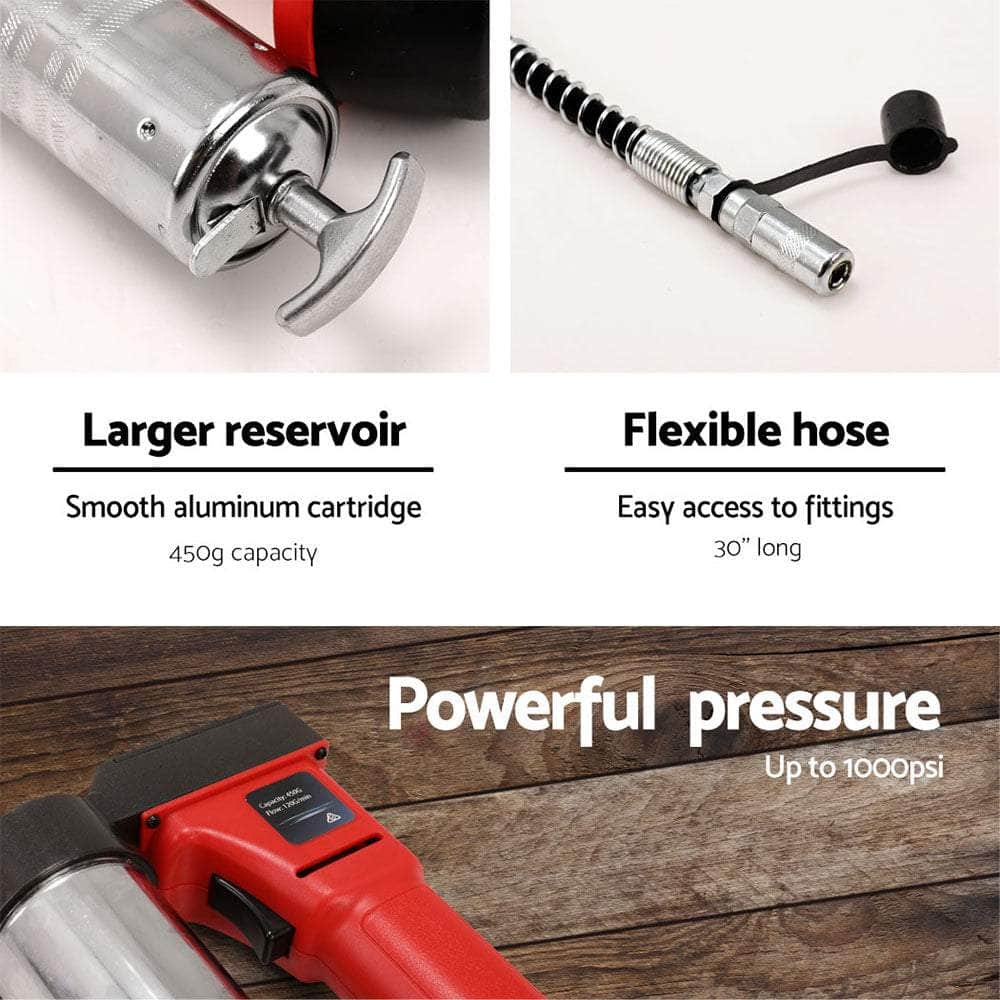 20V Rechargeable Cordless Grease Gun - Red