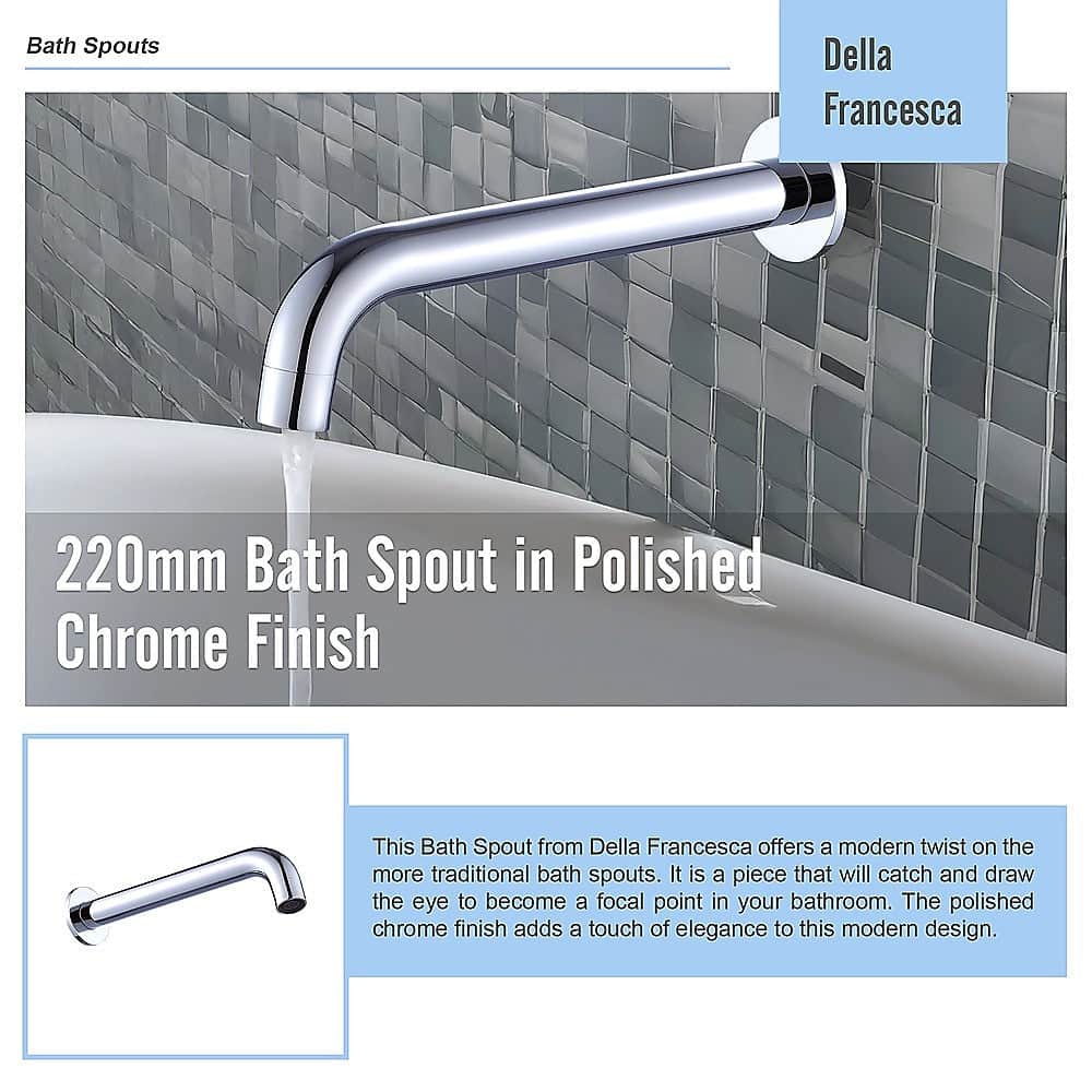 220Mm Bath Spout In Polished Chrome Finish