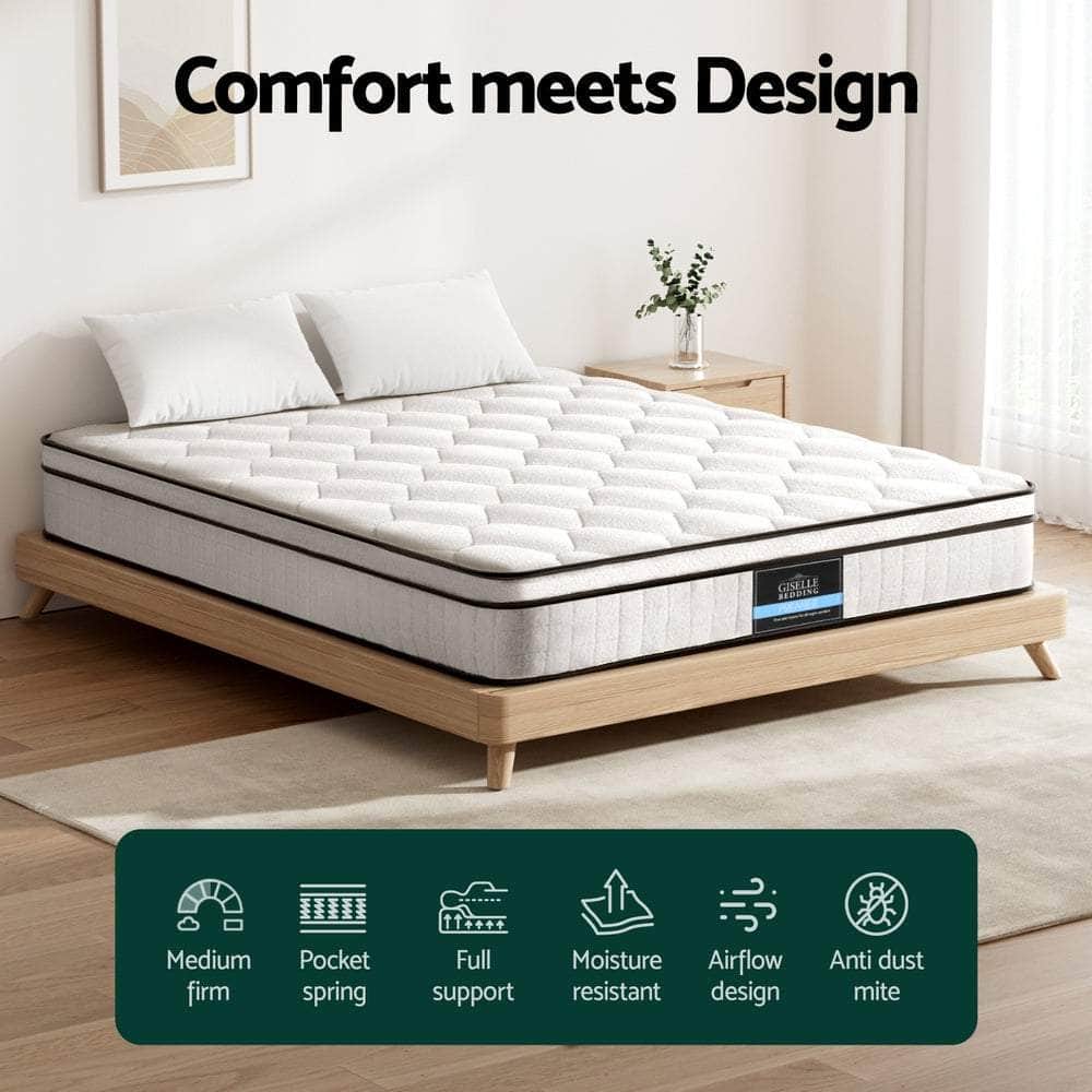 22cm King Mattress by Giselle – Medium Firm Support & Quality