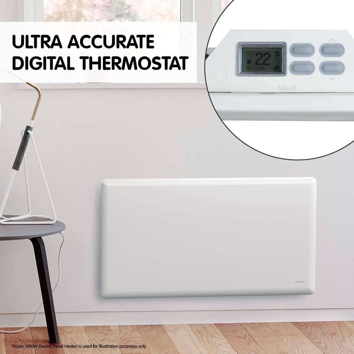 2400W NTL4T24 Electric Panel Heater w/ Timer Thermostat & Castors
