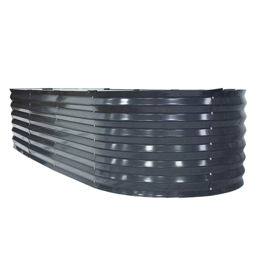 240x80x42cm Oval Raised Garden Bed - Galvanized Planter Box