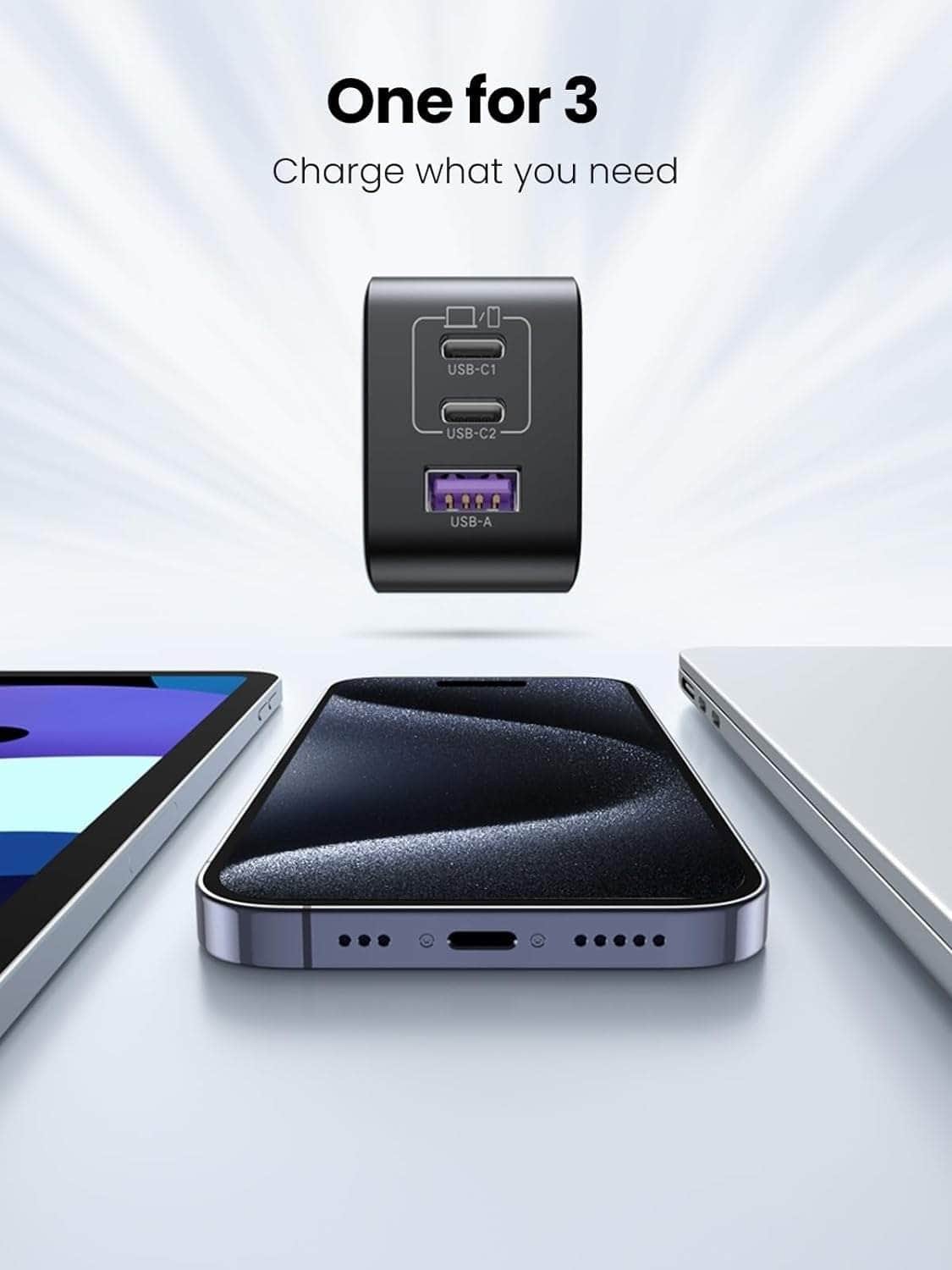 25113 Nexode Gan Fast II Chip 65W 3-Port Fast Charger
