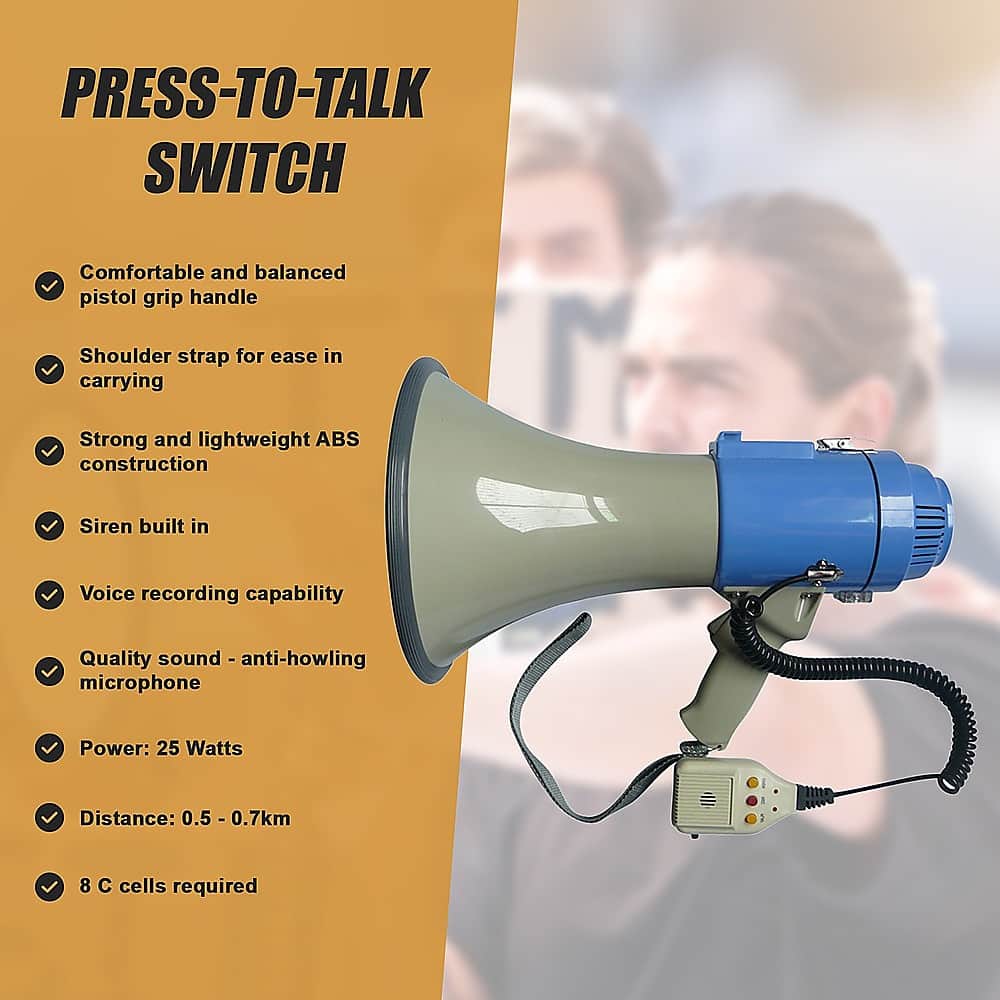 25W Megaphone Pa System Loud Speaker Voice Recorder