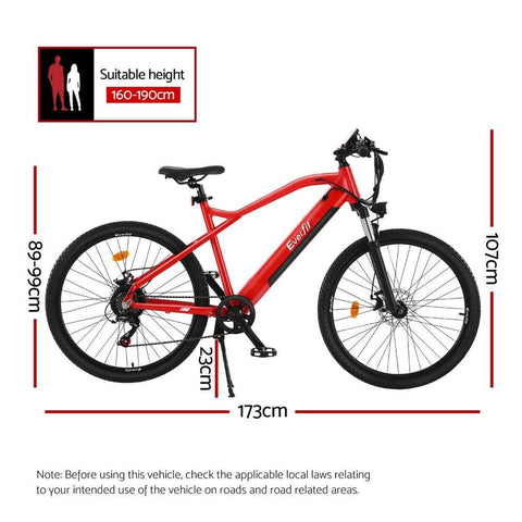 26 Inch Electric Bike Mountain Bicycle Ebike Built-In Battery 250W