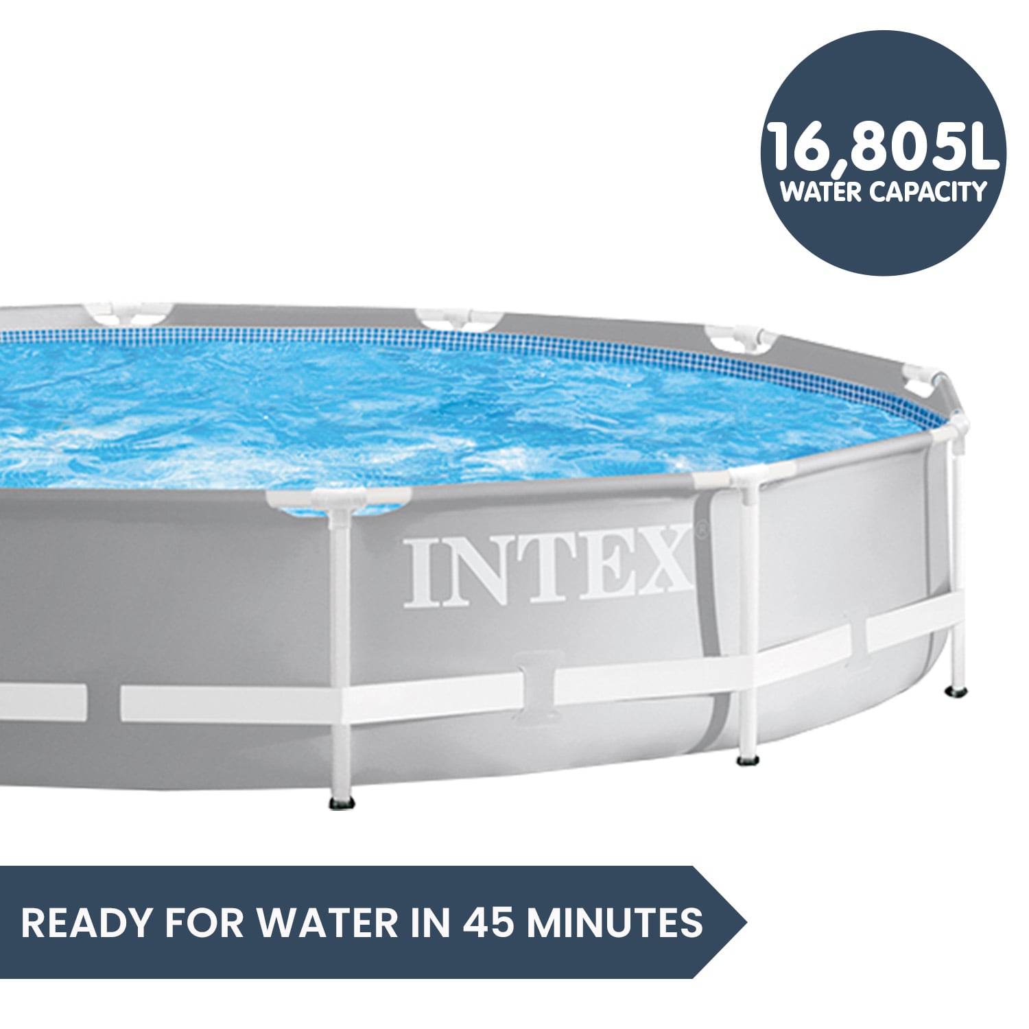Round Swimming Pool Grey Steel