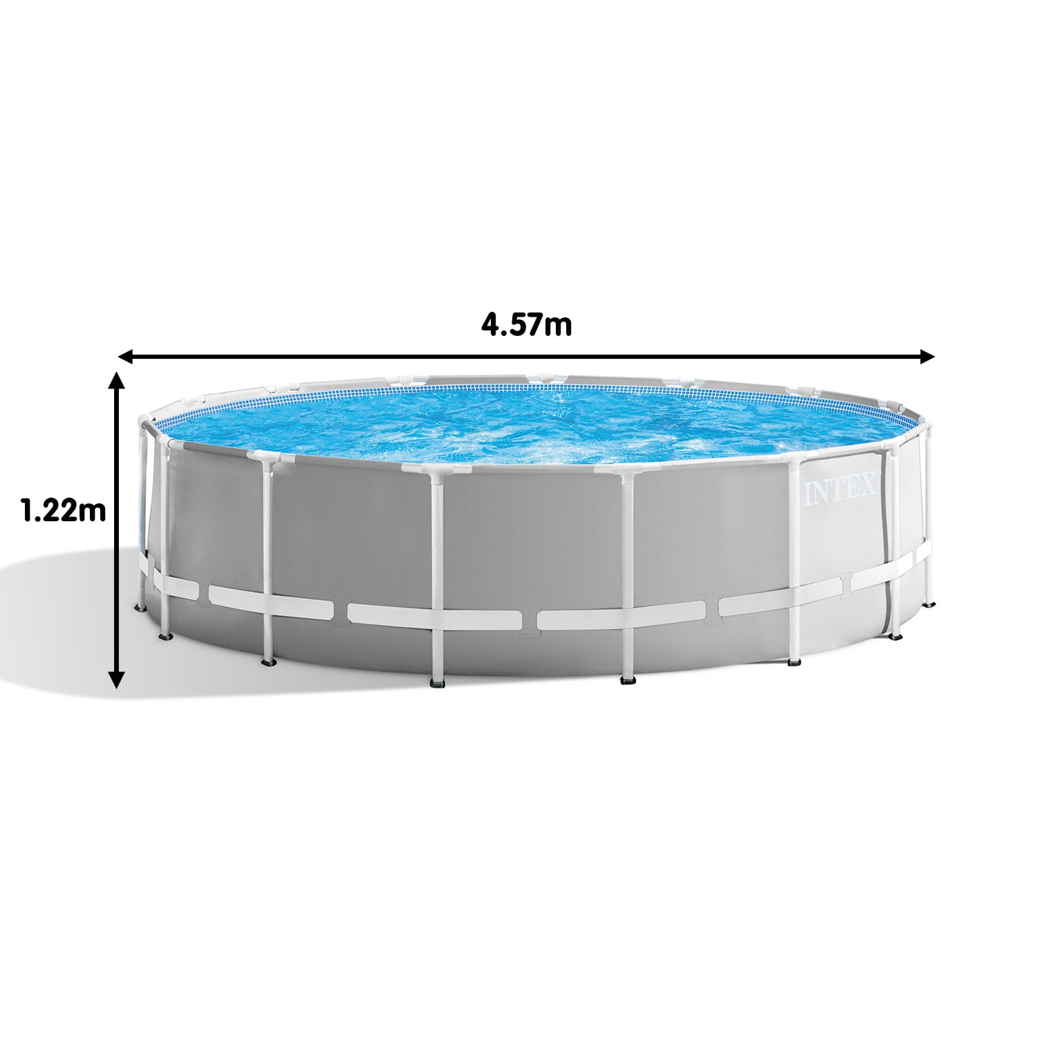 Round Swimming Pool Grey Steel