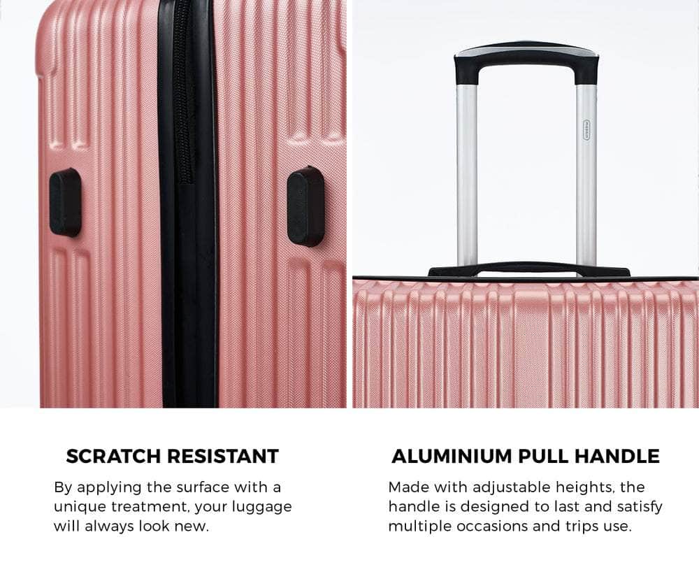 28" Luggage Suitcase Trolley Set Travel TSA Lock ABS Case Pink
